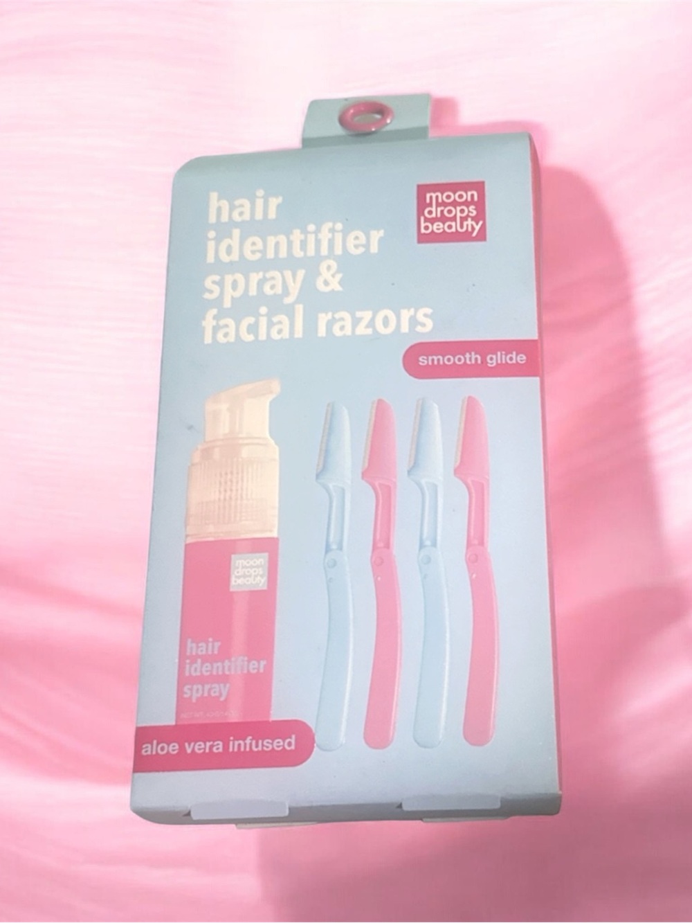 Moon Drops Beauty Hair Identifier Spray & Facial Razors - Pink/Light Blue